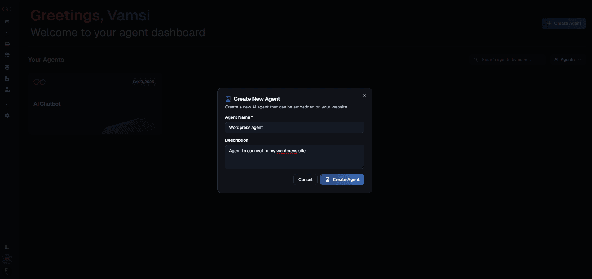 Create your chat agent