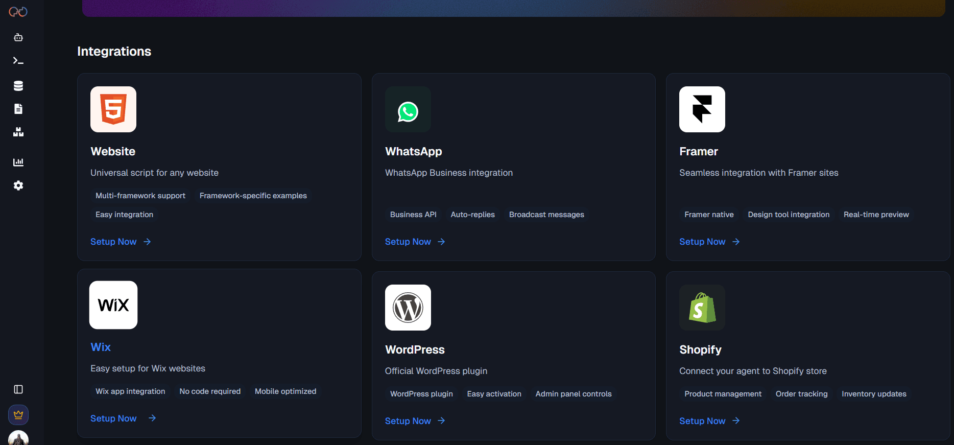 Wix Integration in Steps AI Dashboard