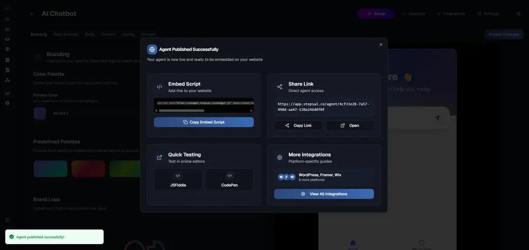 Test the Agent and Publish