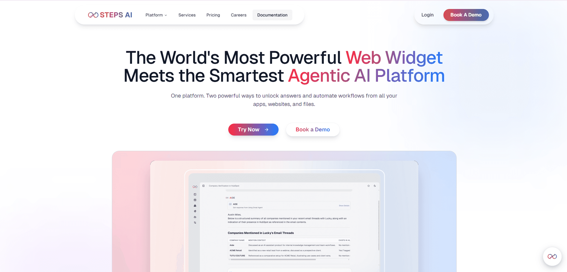 Steps AI Homepage