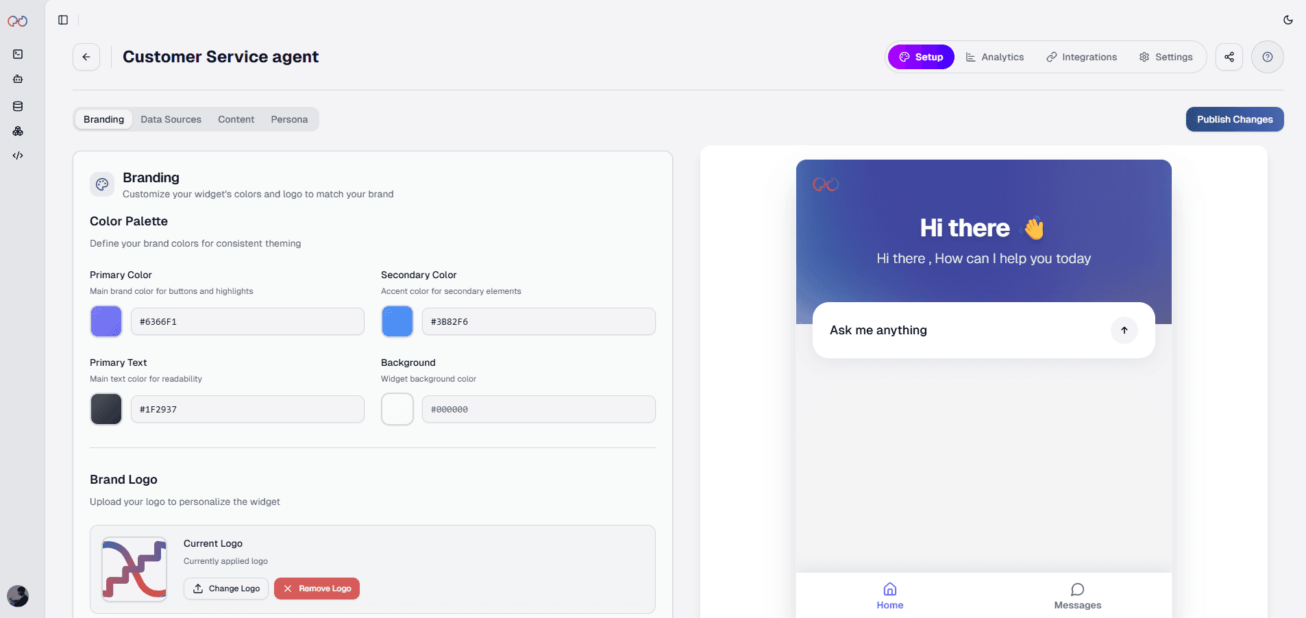 Customizing Service Agent