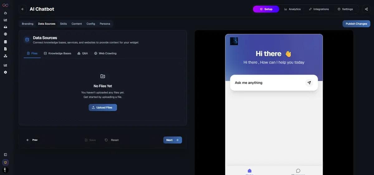 upload supporting content or Connect your website