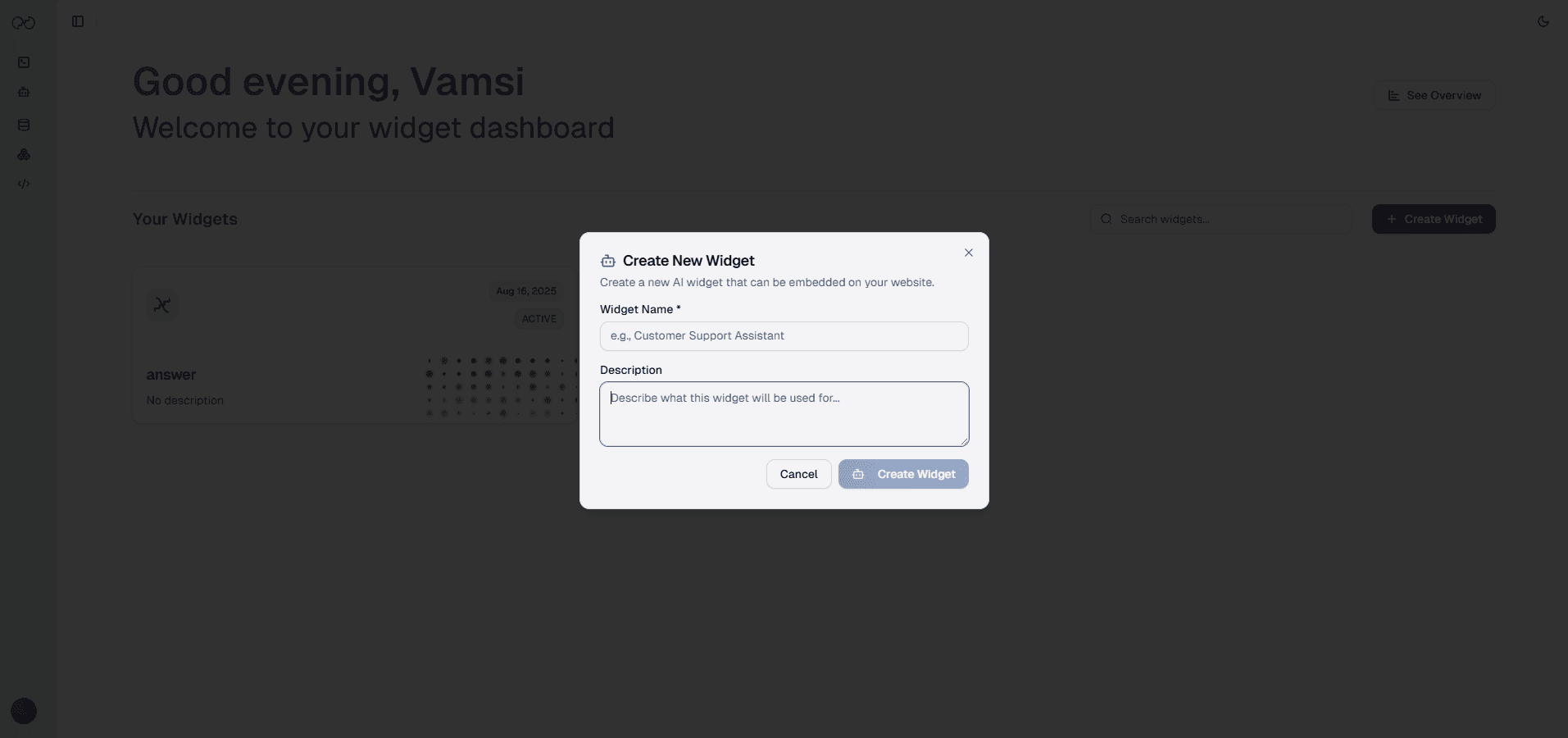 Creating New Widget