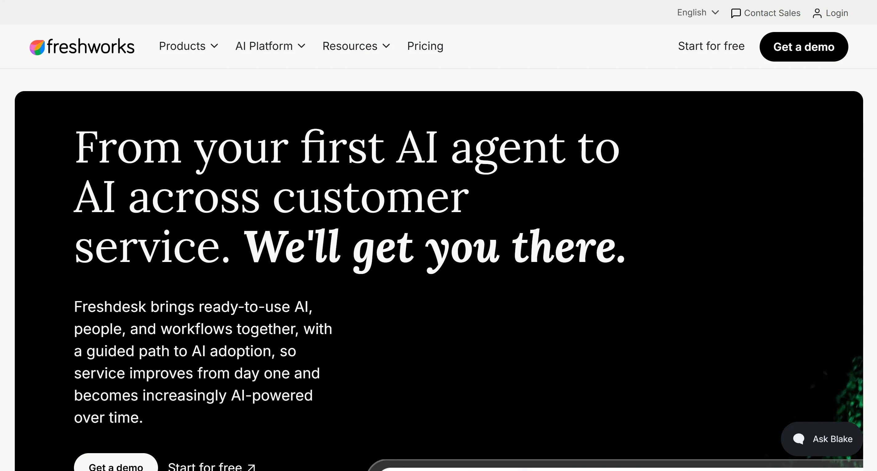 Help Scout homepage highlighting its shared inbox and AI features for lean support teams