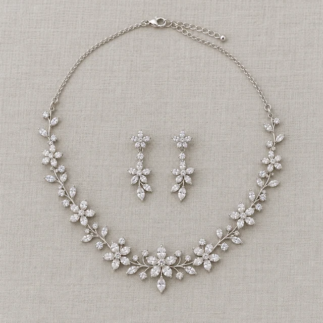 Silver Floral Set